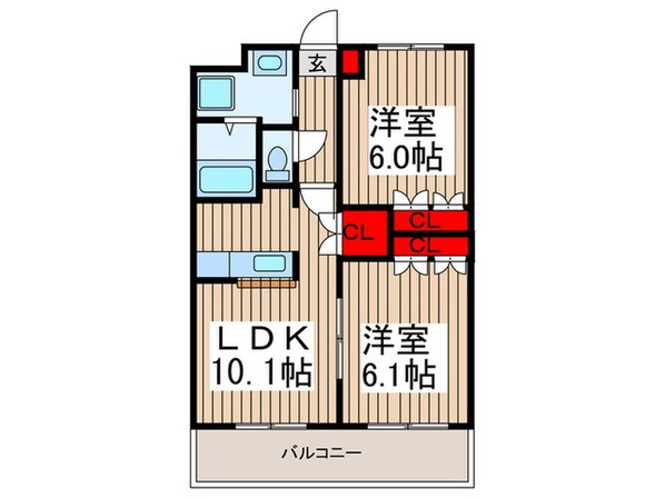 ディアフレンドＫＯＩＺＵＭＩの物件間取画像